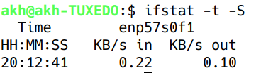 Linux cmd ifstat -S