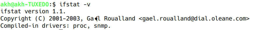 Linux cmd ifstat -v