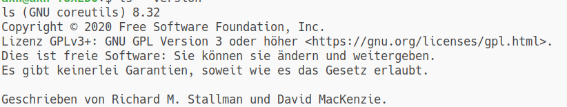 Kommando ls --version